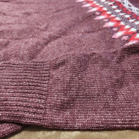 Dip Longsleeve Sweater for Women Large Brown Wool And Alpaca Boxy Pattern  * - Picture 3 of 8